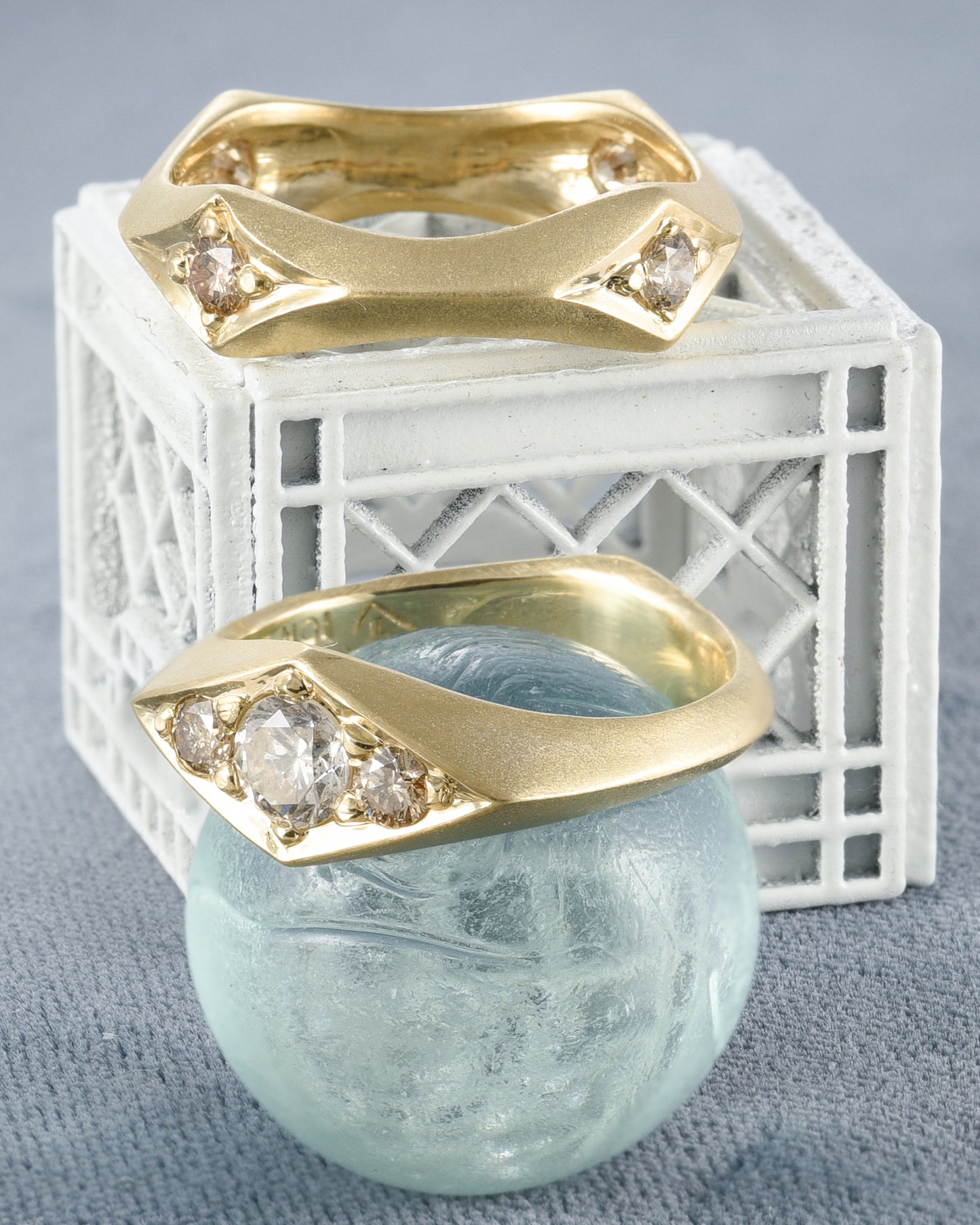 3 Stone Signet Ring