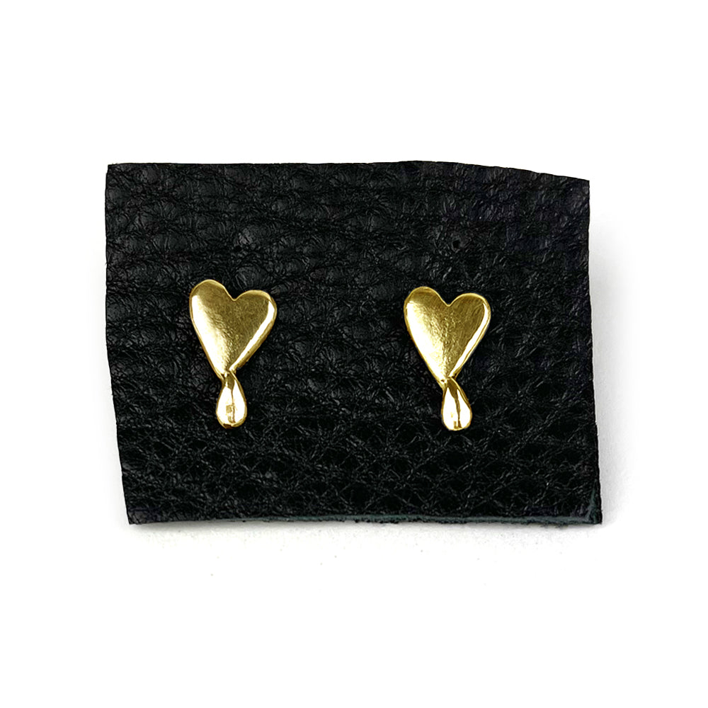 Single 10K Gold Bleeding Heart Stud Earring
