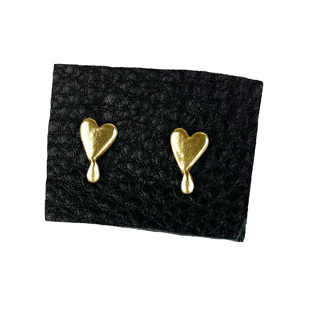 Single 10K Gold Bleeding Heart Stud Earring