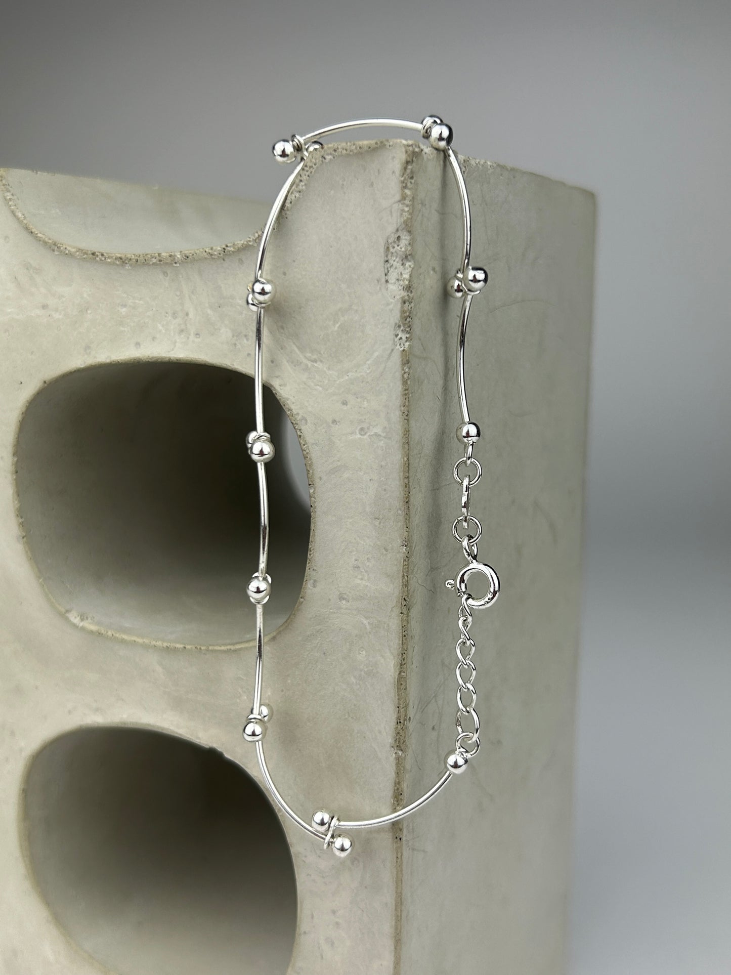 Sterling Silver Squiggly Ball Bracelet