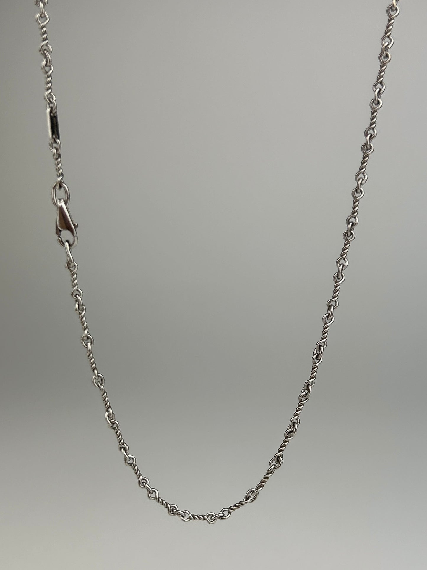 White Gold Twisted Bone Chain