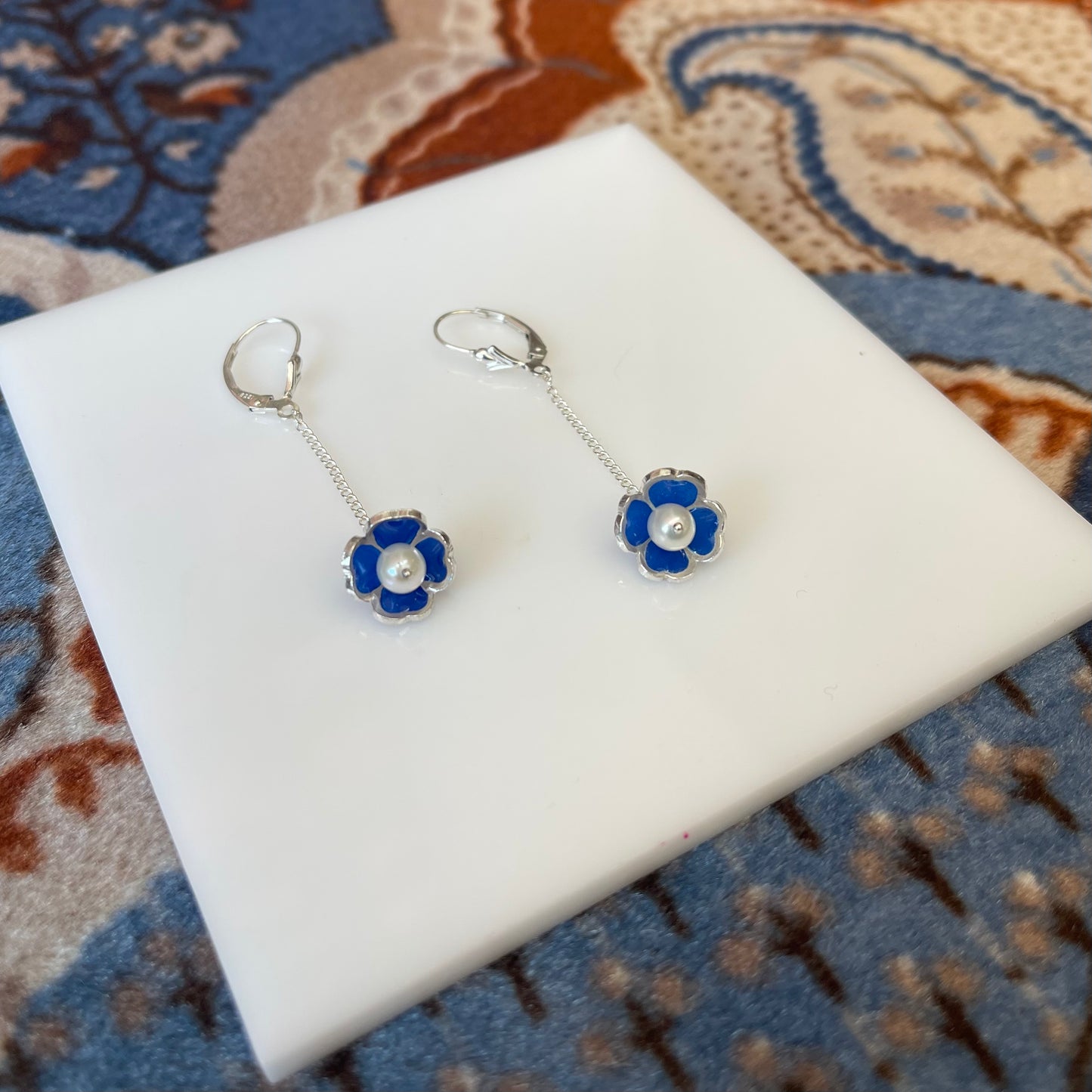 Blue Lampshade Earrings