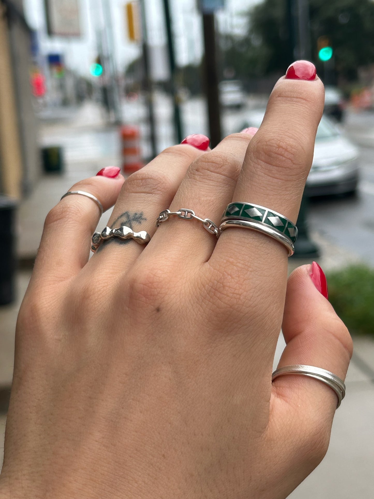 Diamond Molding Ring w/ Color Enamel