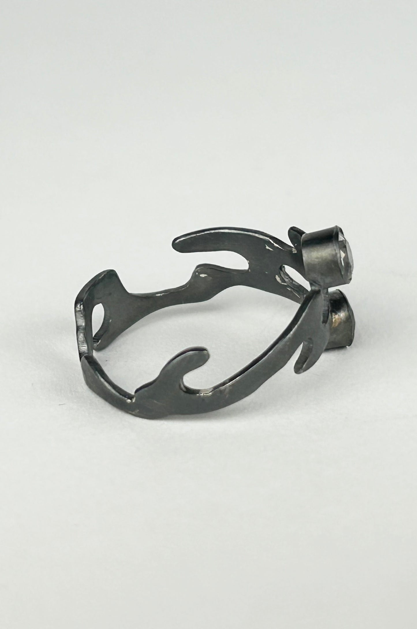 Smokey and Clear Quartz Ring