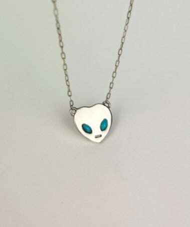 Alien Necklace with Gem Eyes
