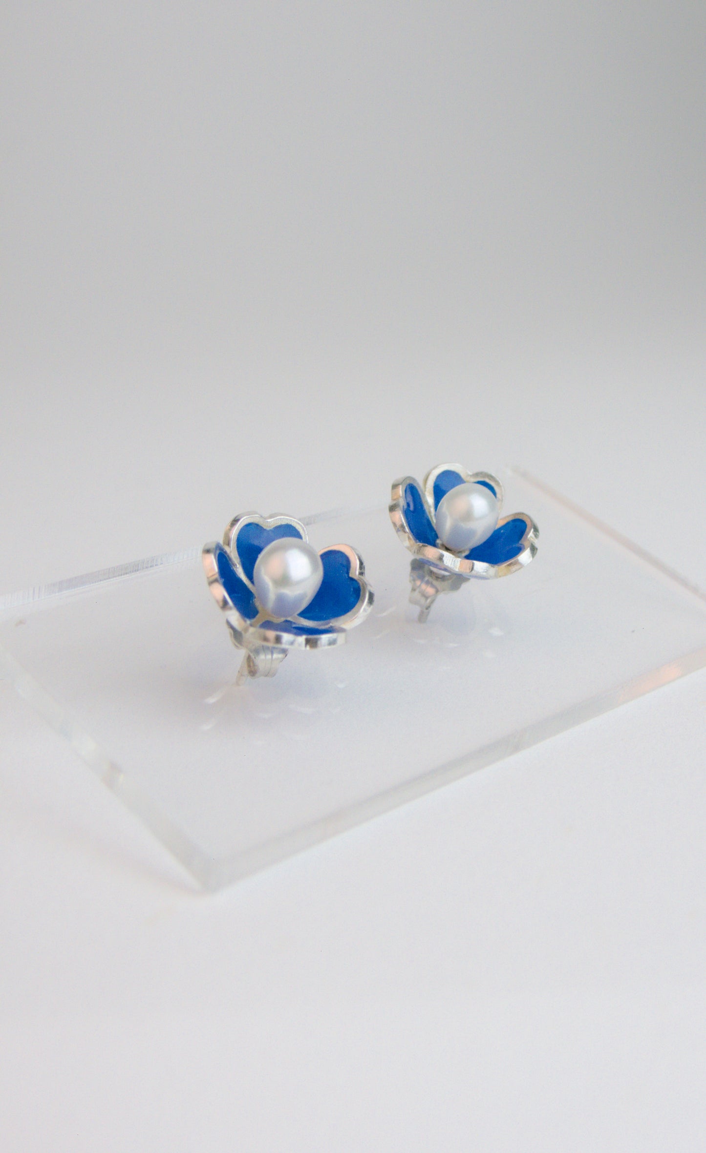 Blue Flower Studs
