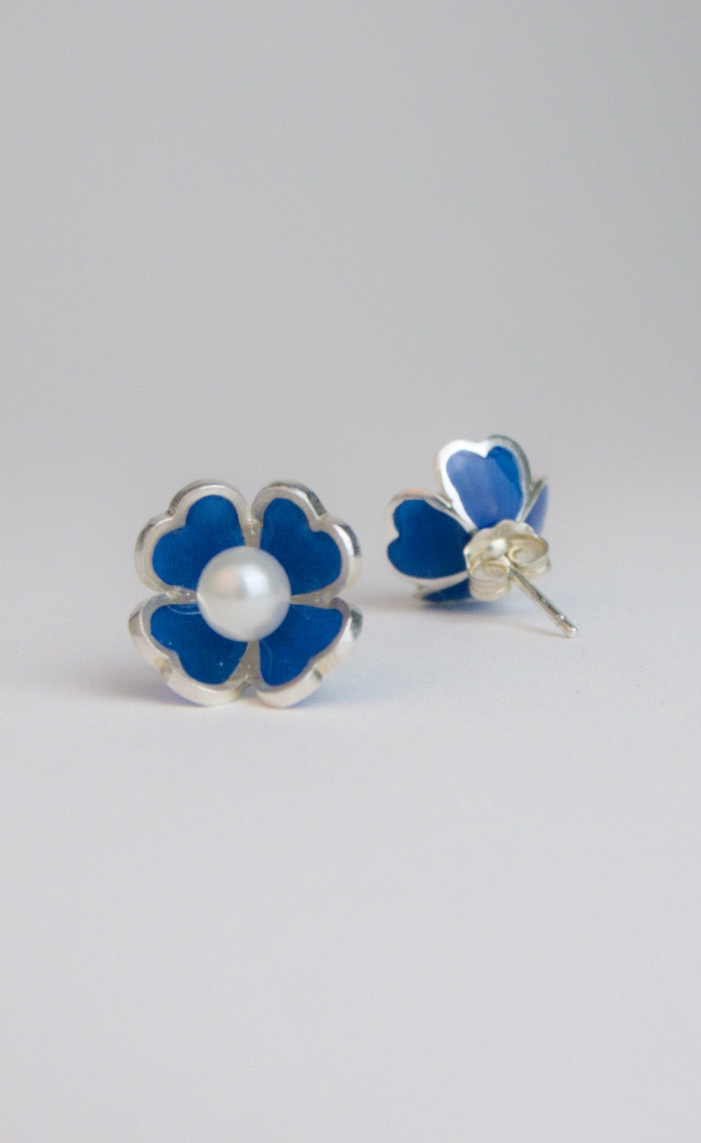 Blue Flower Studs