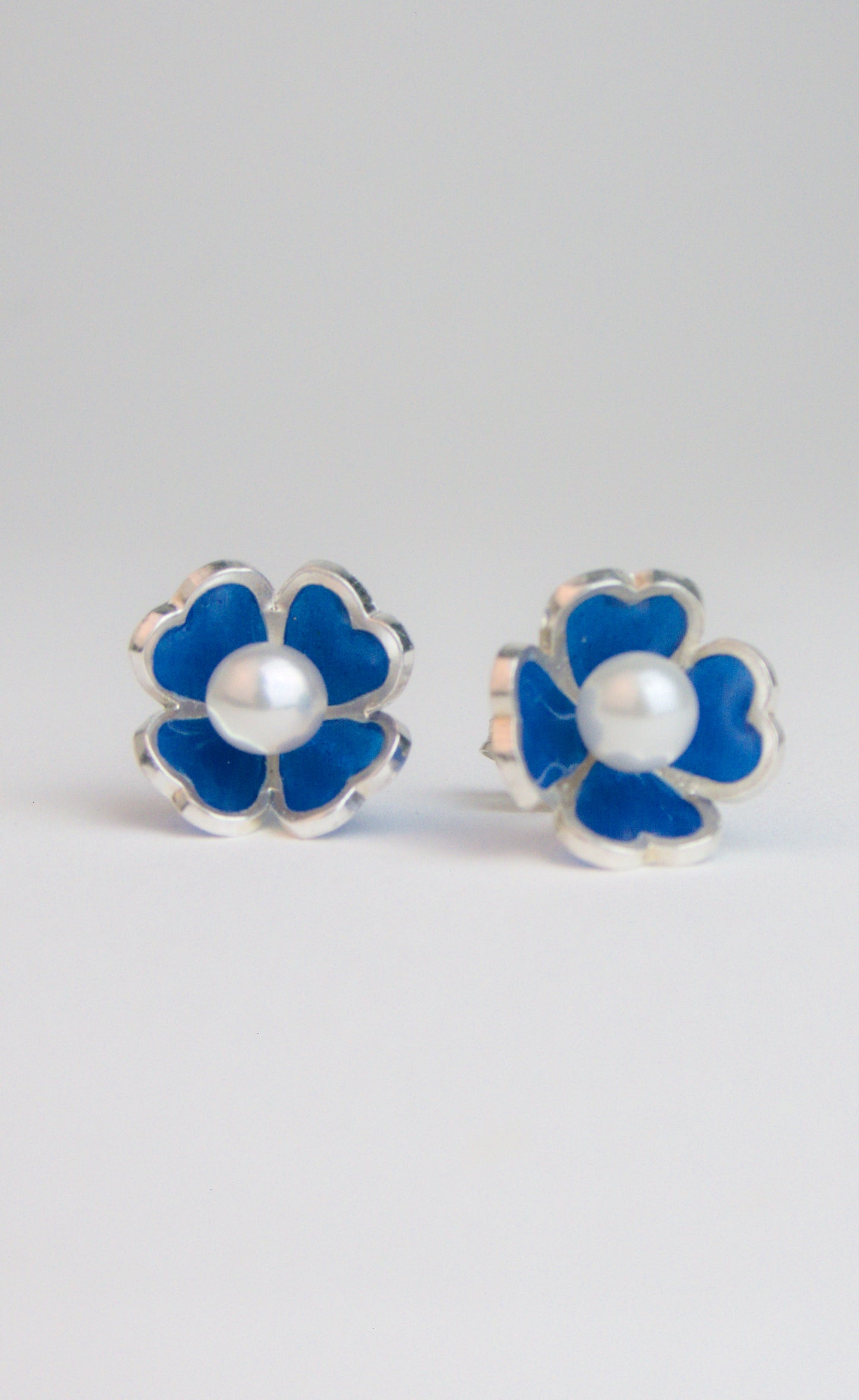 Blue Flower Studs