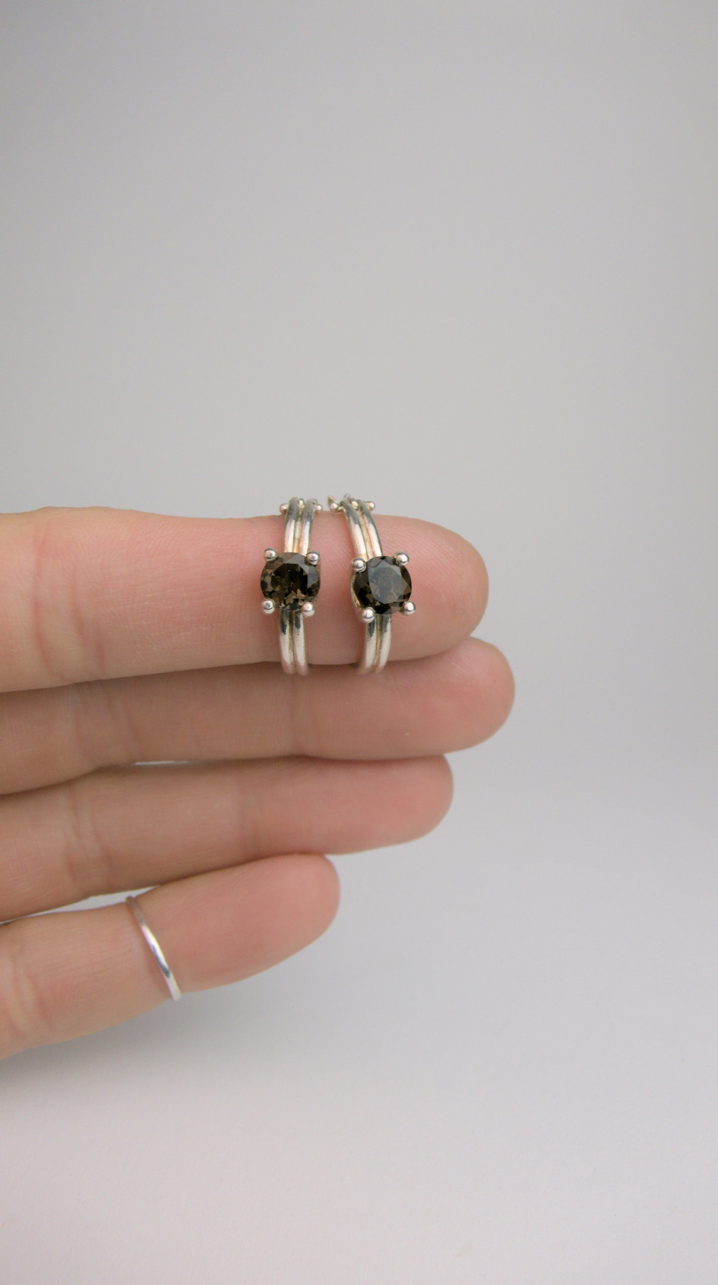 Jesse Hoops with Smoky Quartz