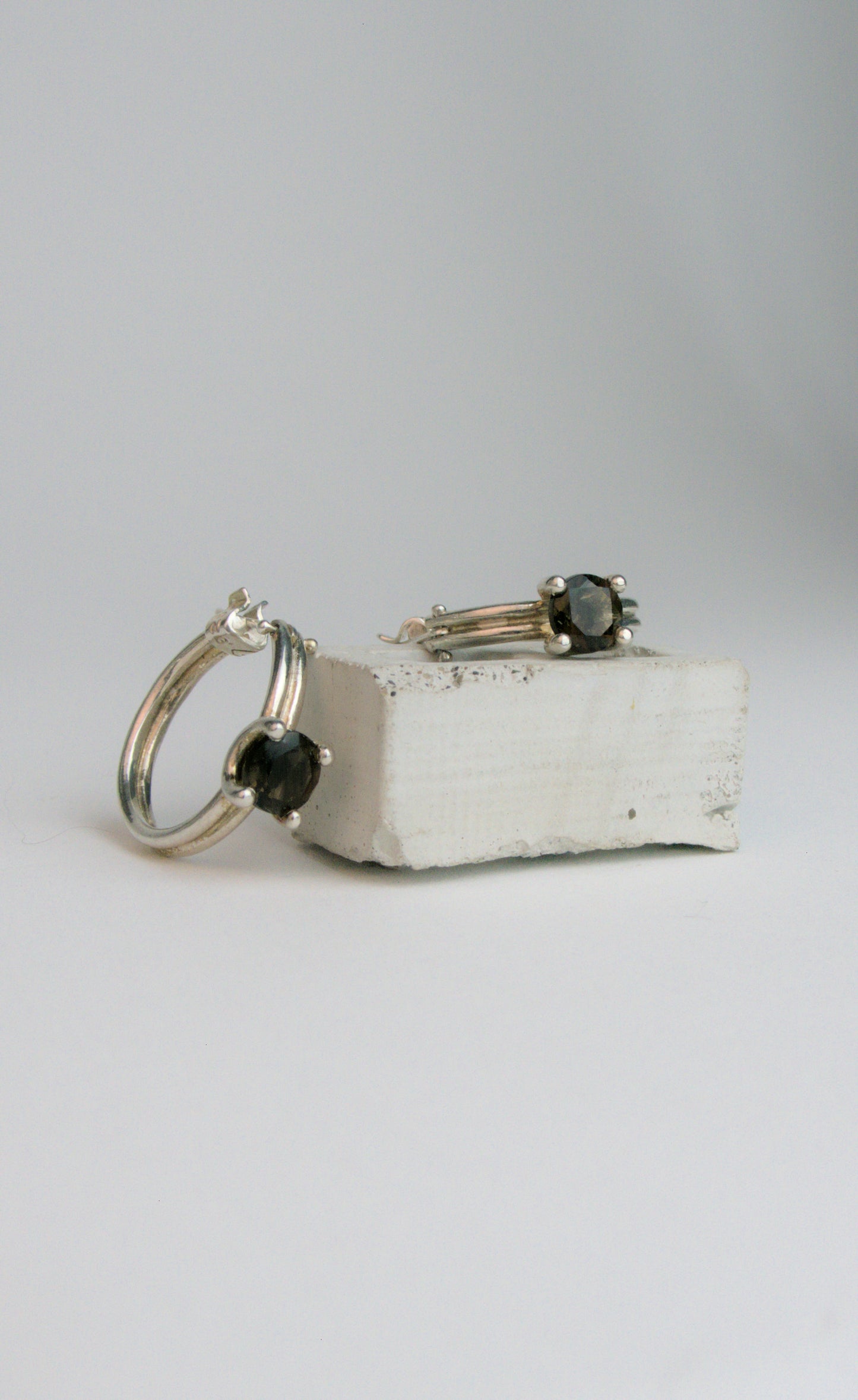Jesse Hoops with Smoky Quartz