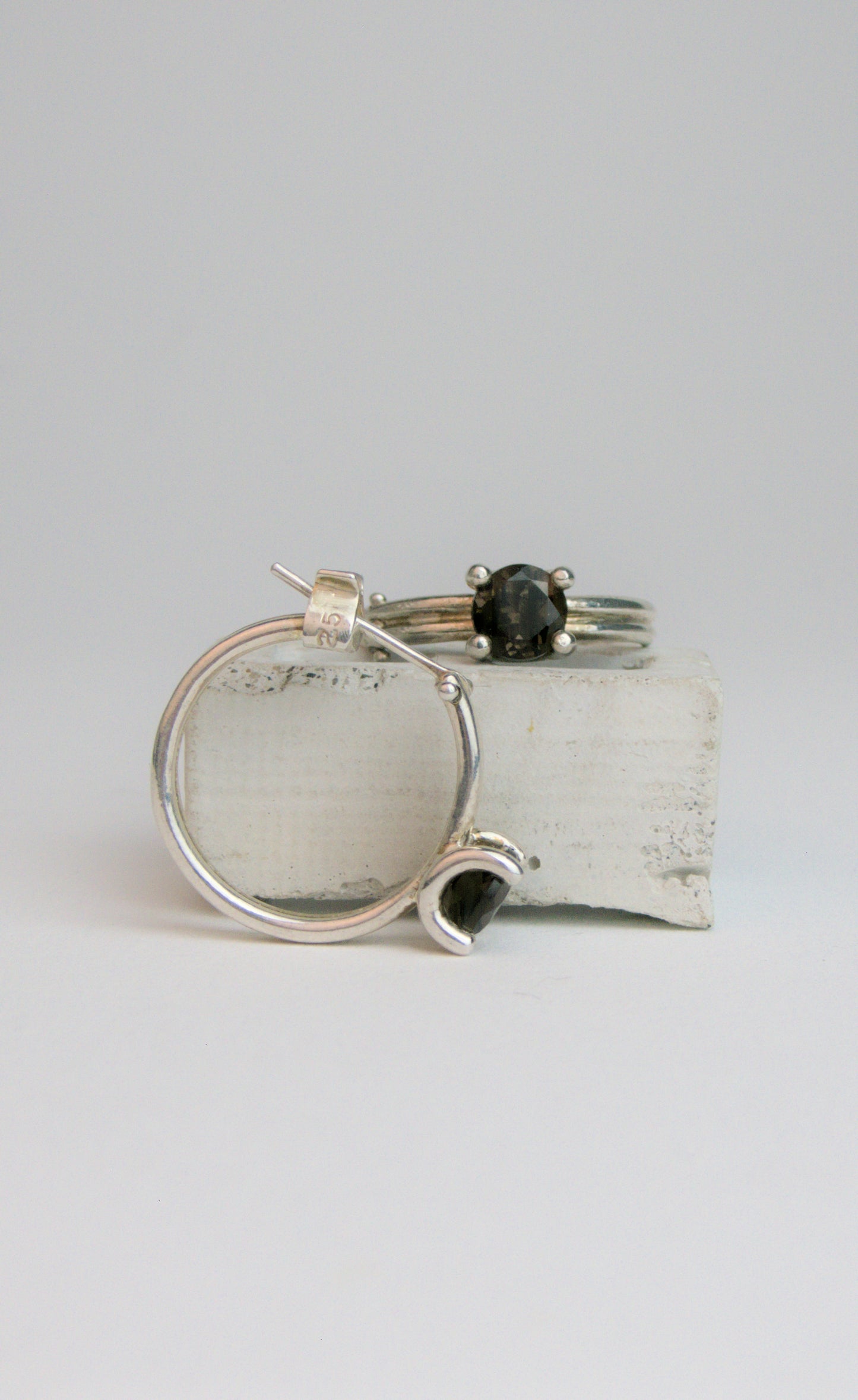 Jesse Hoops with Smoky Quartz