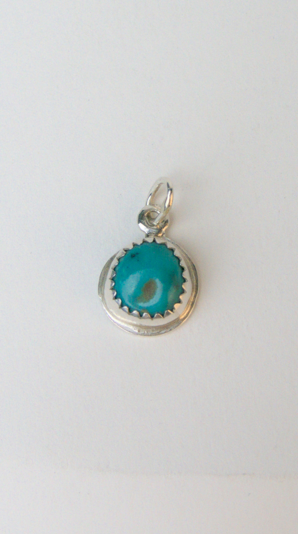 Round Turquoise Charm with jump ring