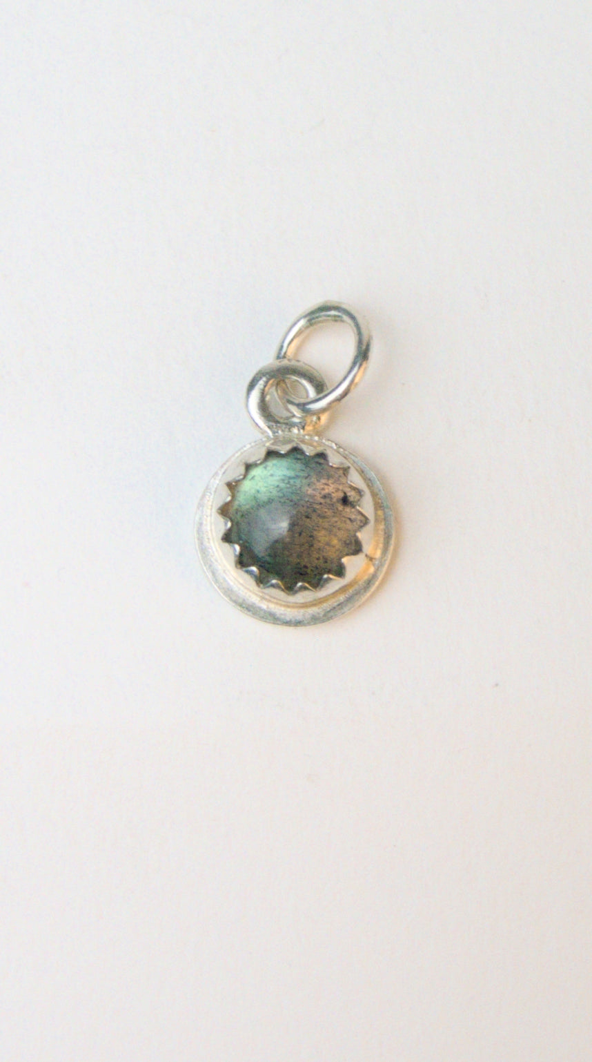 Small Round Labradorite Charm