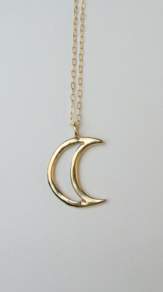 Luna Charm Necklace in solid gold