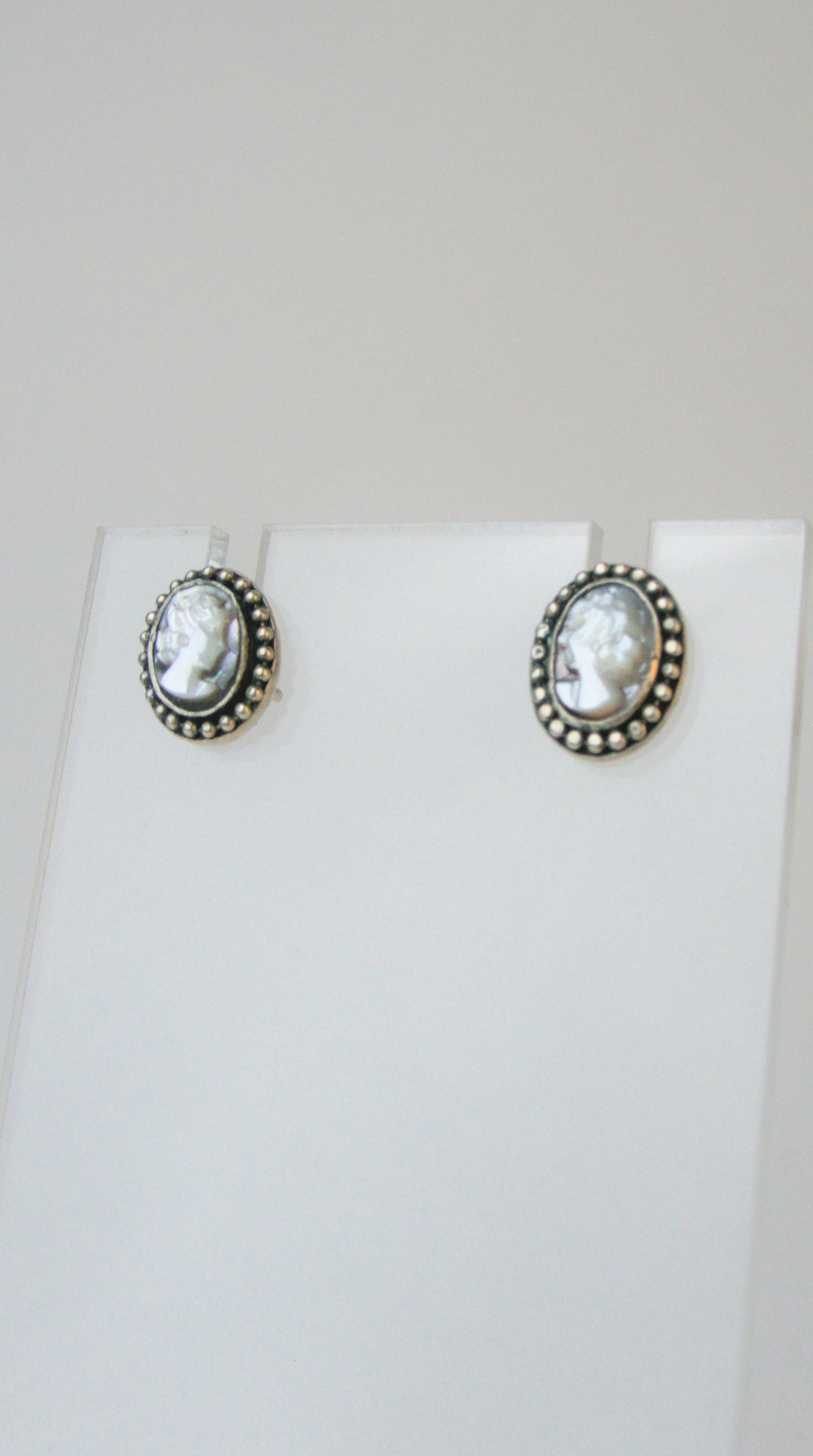 Mother of Pearl Cameo Studs