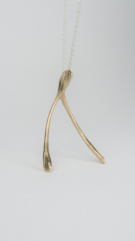 Wishbone Necklace - Bronze