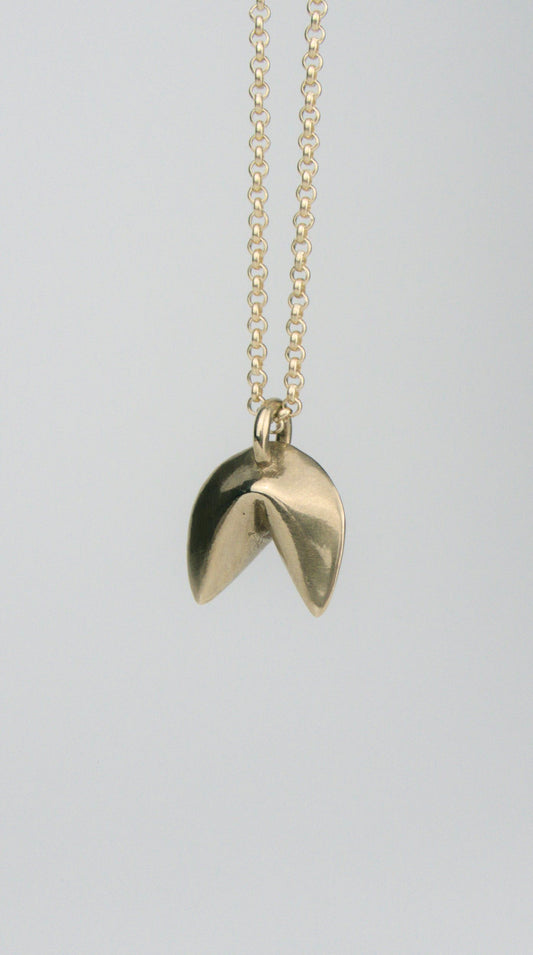 Fortune Cookie Necklace - Bronze