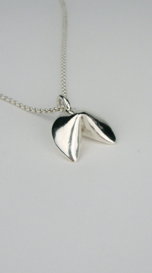 Fortune Cookie Necklace - Sterling Silver