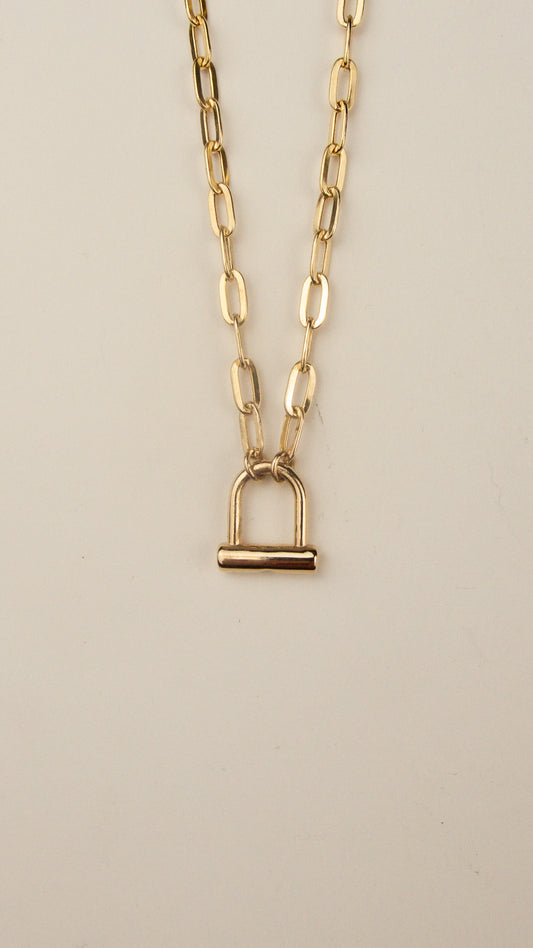 U Lock Necklace 10k Gold
