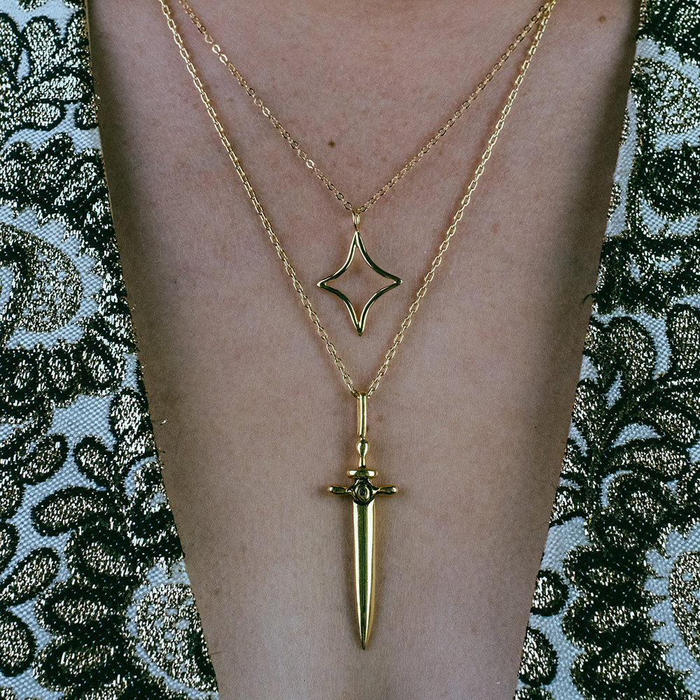 Gold Plated Nebula Charm Necklace