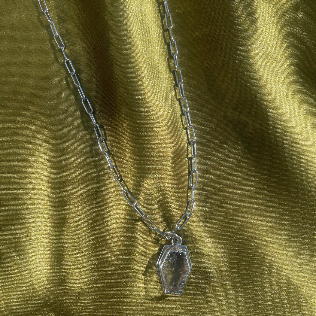 Coffin Quartz Pendant Necklace