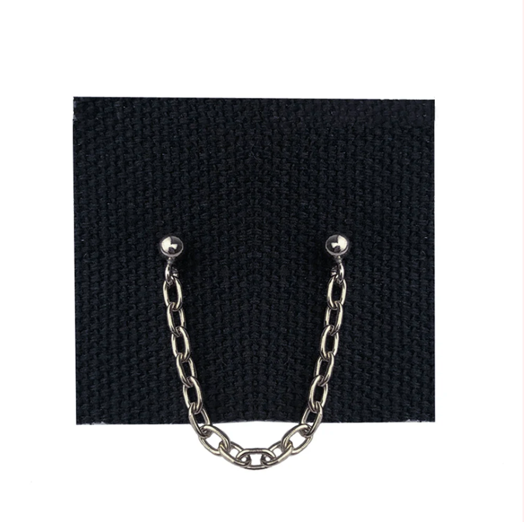 Double Stud Chain Earring