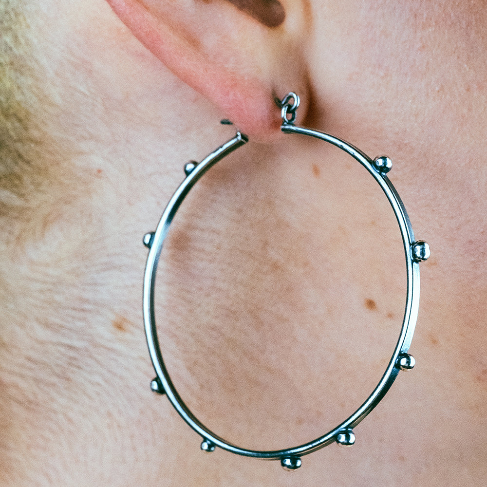 Studded Orb Hoops