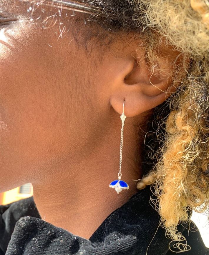 Blue Lampshade Earrings
