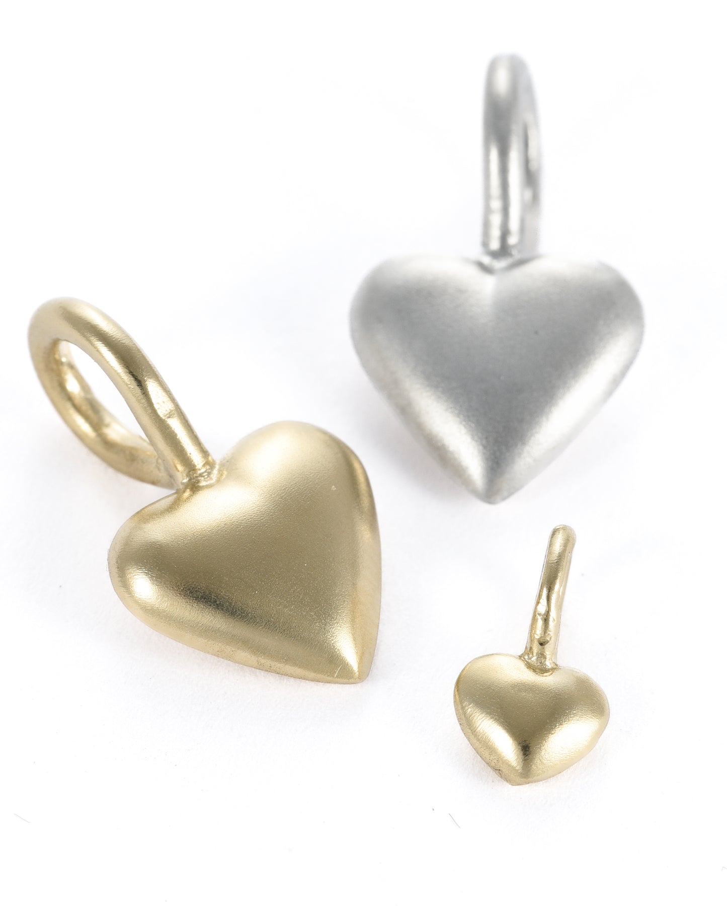 14k Gold Puffy Heart Charm