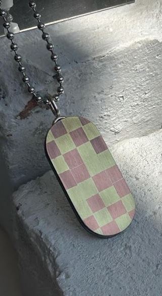 Checkered Gradient Dog Tag