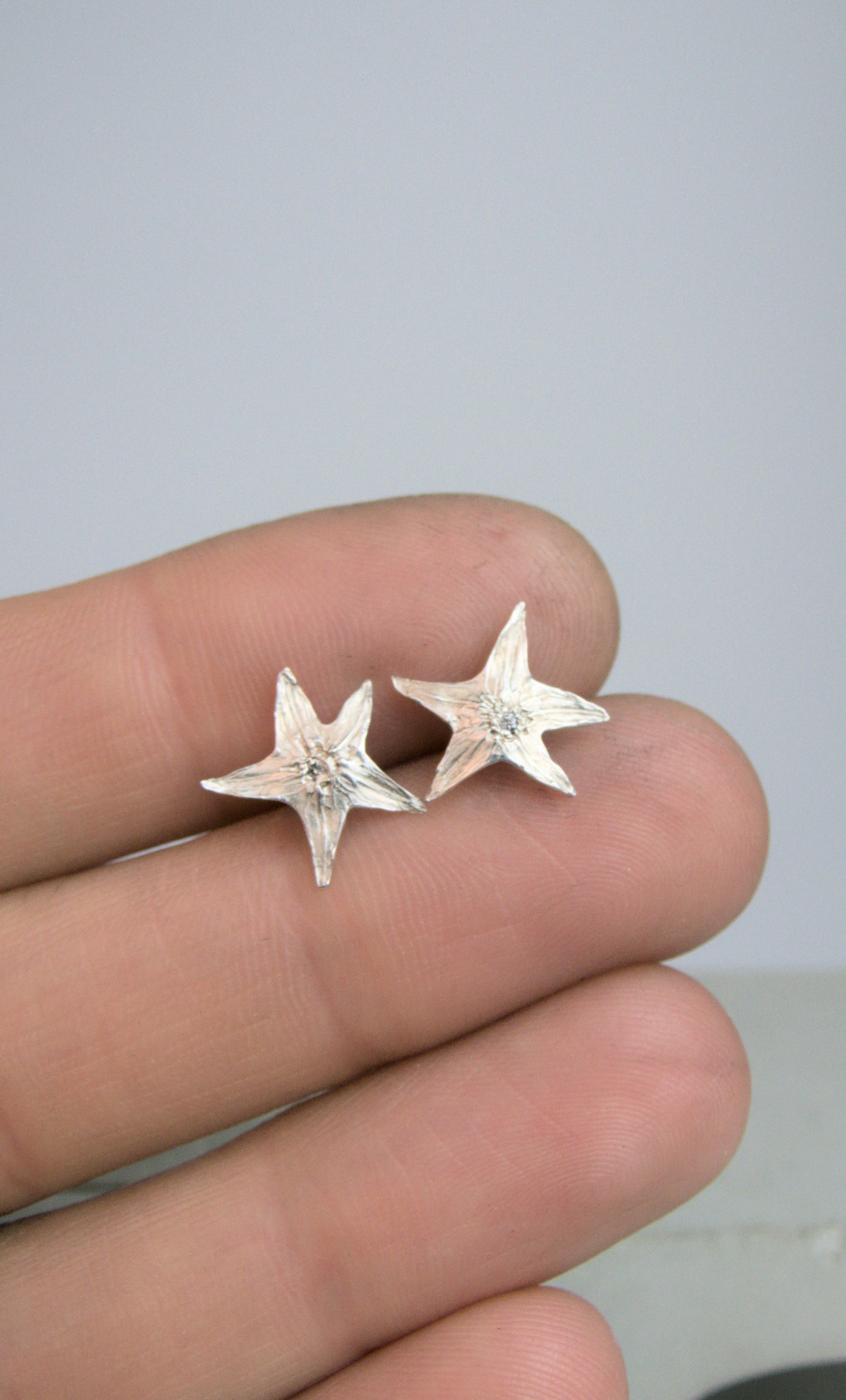 Small Tomato Star Stud Earrings