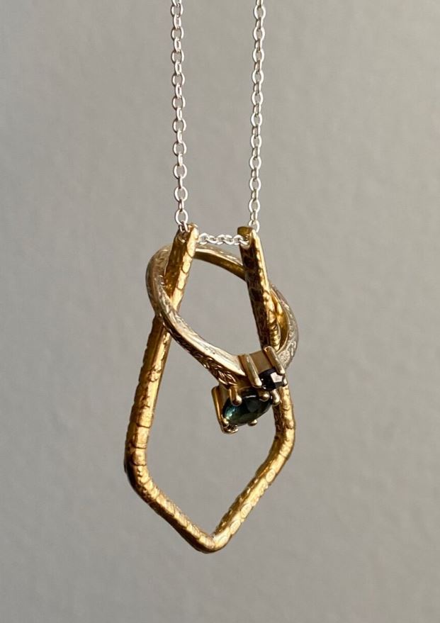 Etched ring holder necklace