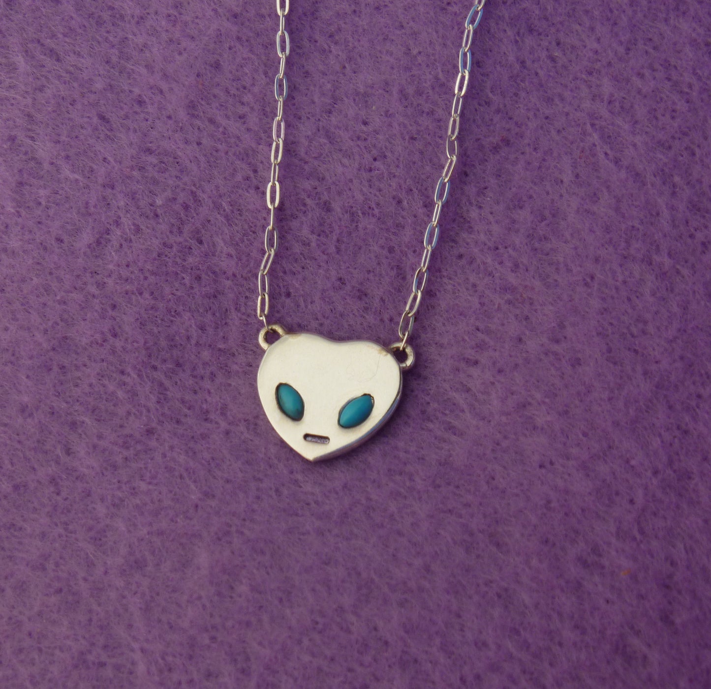Alien Necklace with Gem Eyes