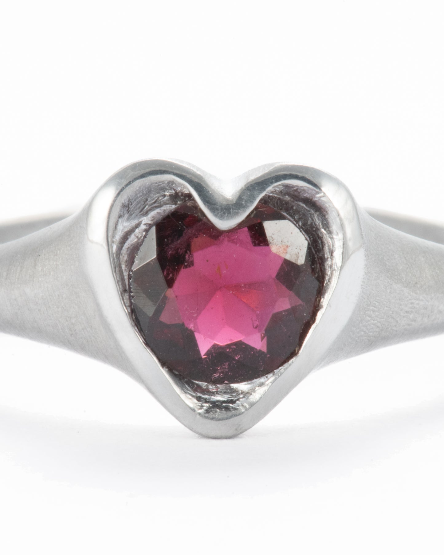 Heart Ring with a Round Stone