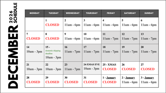 DECEMBER 2026 Schedule