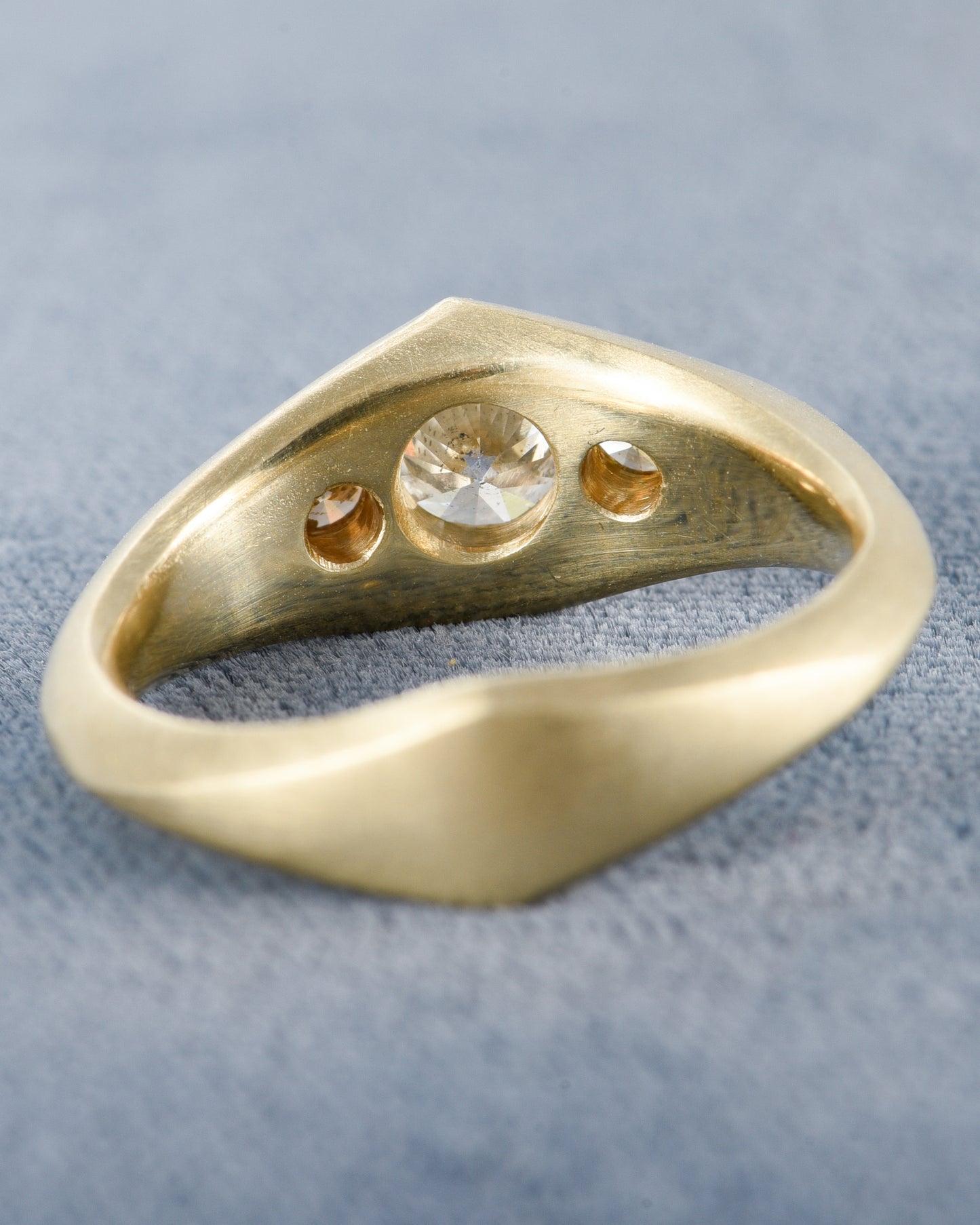 3 Stone Signet Ring