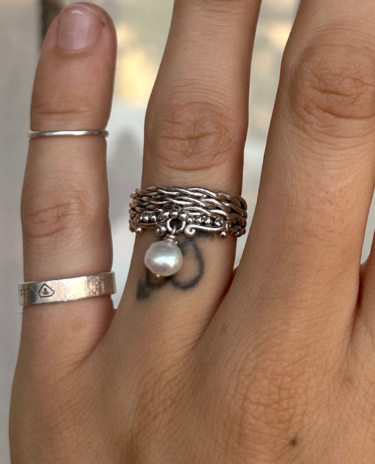 Pearl Charm Ring