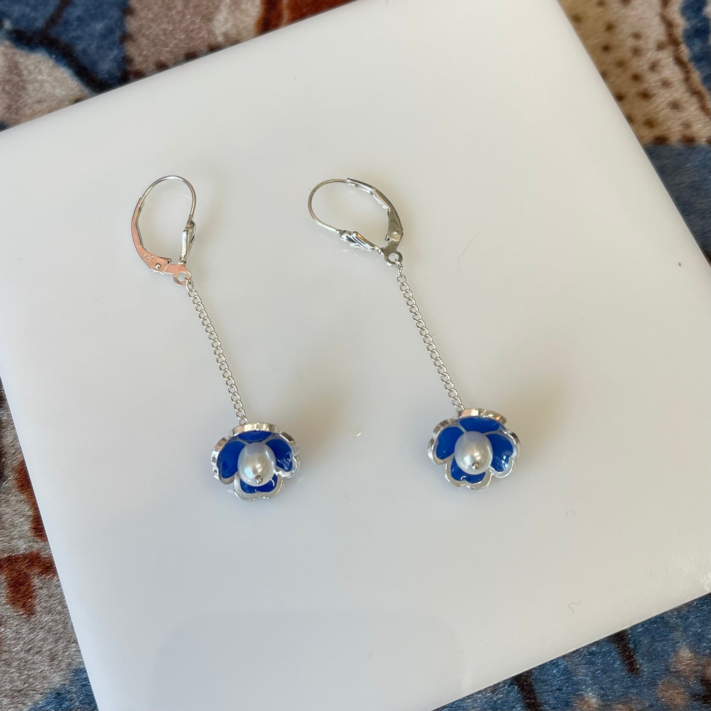 Blue Lampshade Earrings