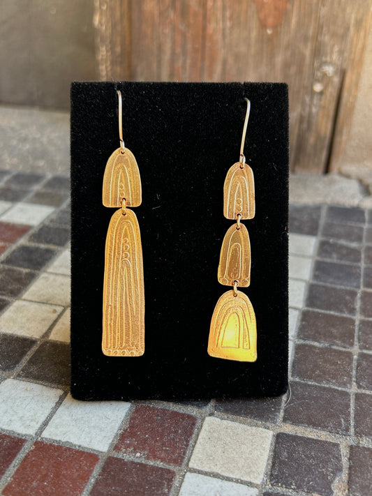 Etched Asymmetric Earrings