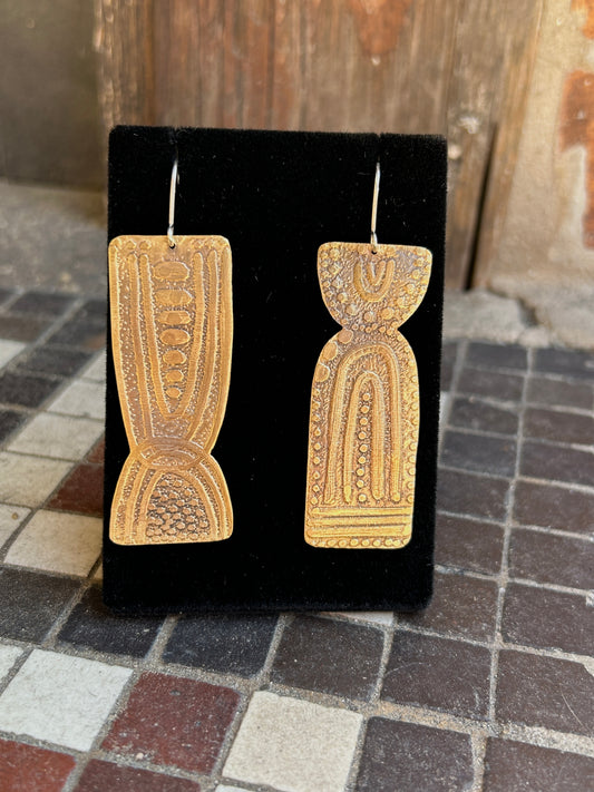 Etched Odd Couple Earrings