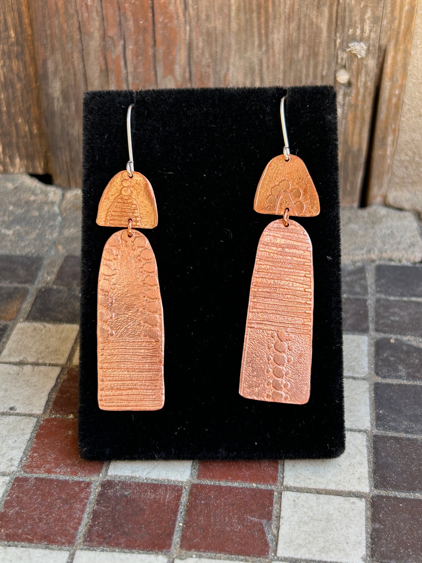 Etched Copper Earrings 4