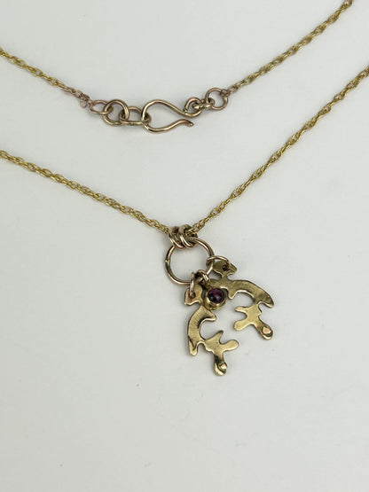 Garnet Charm Necklace