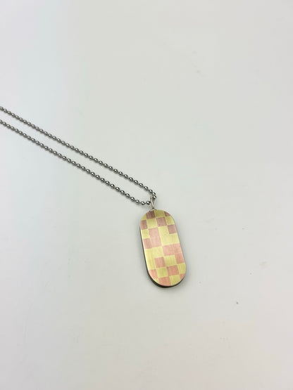 Checkered Gradient Dog Tag