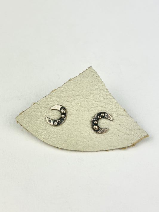 Orbed Crescent Stud Earrings
