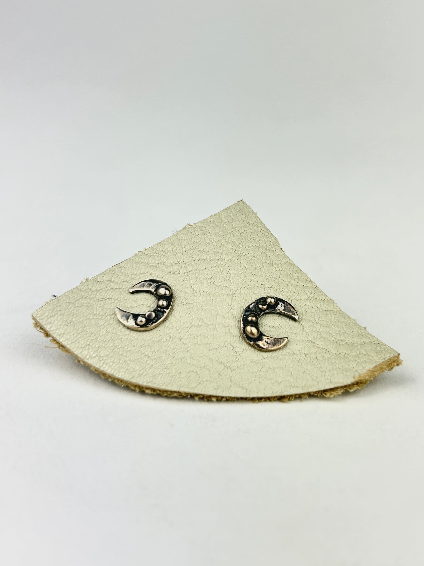 Orbed Crescent Stud Earrings