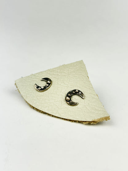 Orbed Crescent Stud Earrings