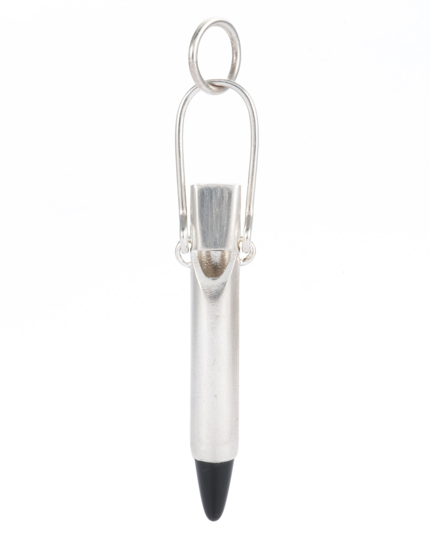 Onyx Bullet Pointed Dog Whistle Charm