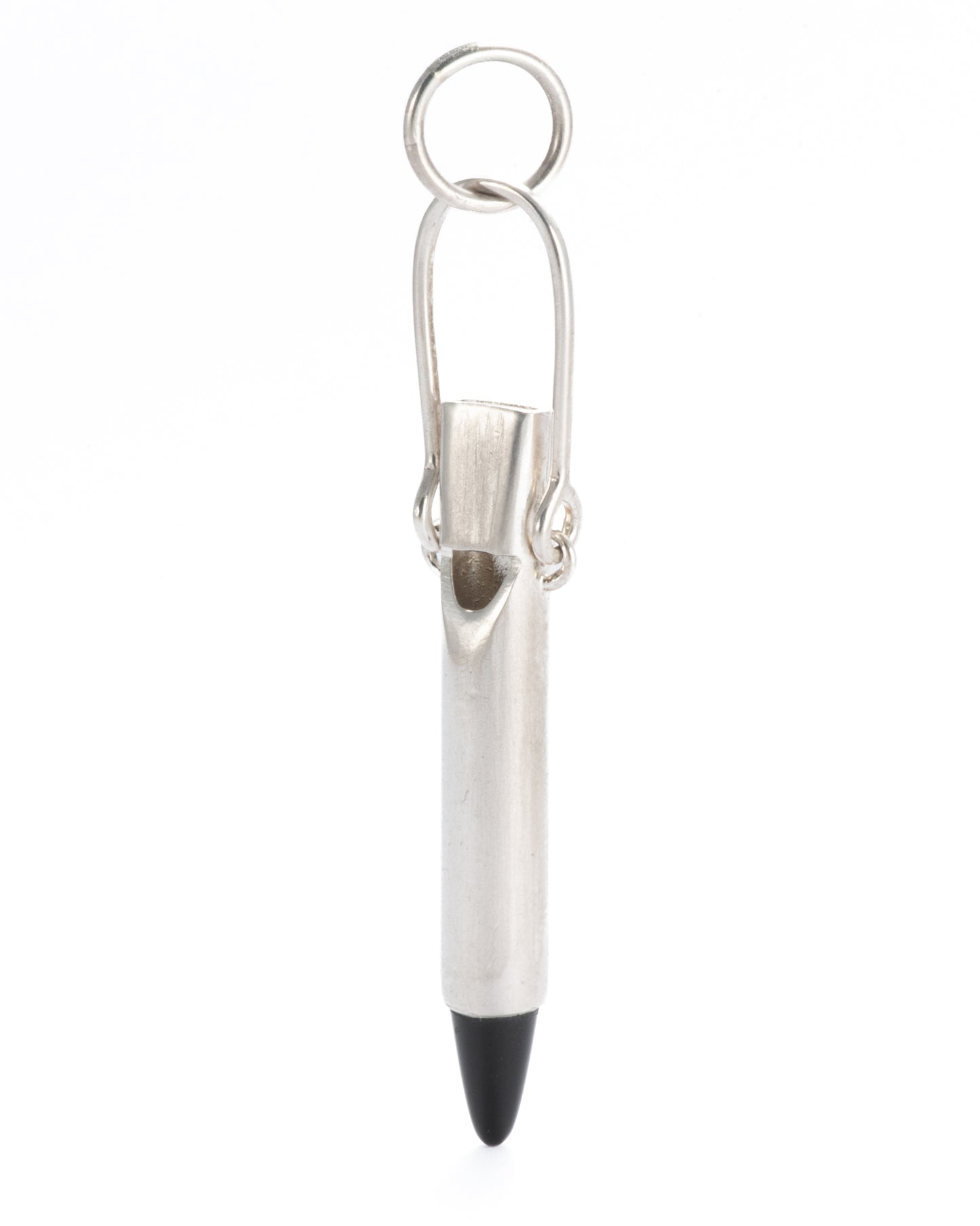 Onyx Bullet Pointed Dog Whistle Charm