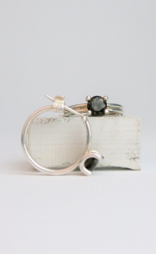 Jesse Hoops with Smoky Quartz