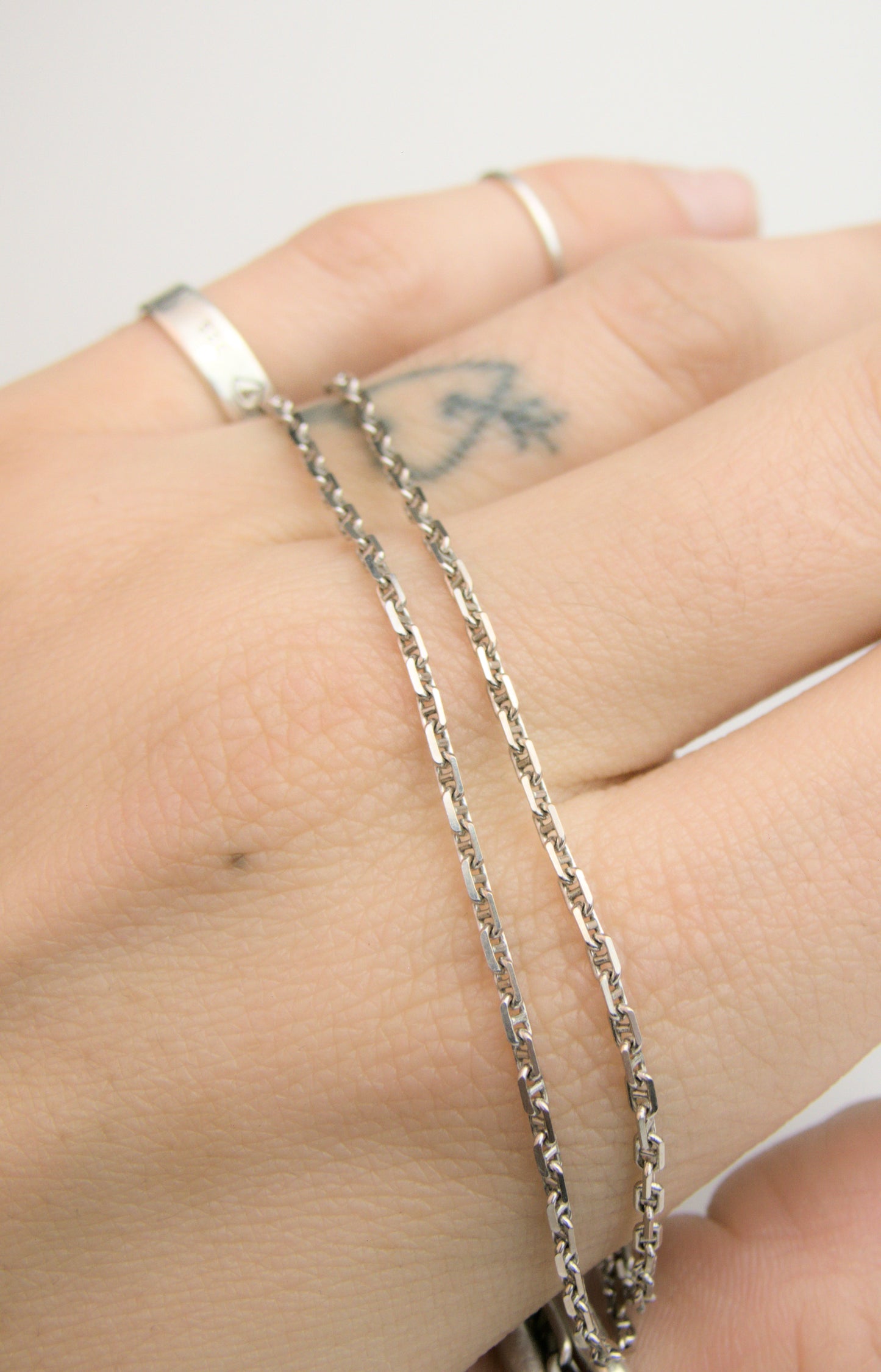 14k White Gold Anchor Link Chain